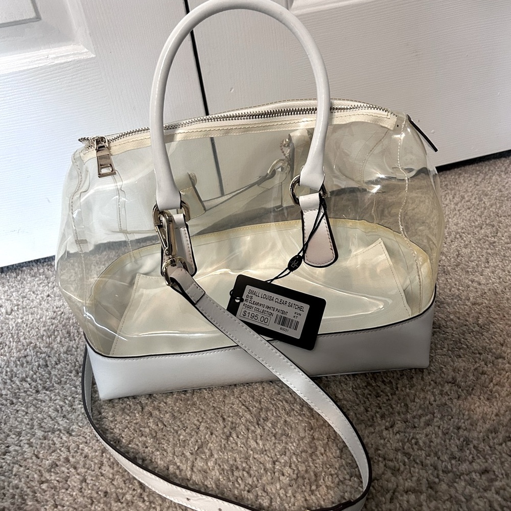 Courage B clear vintage white purse.